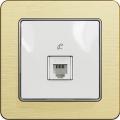 Sedna telephone socket (white insert, brushed gold frame)